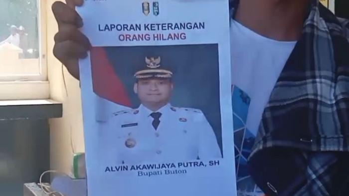 Bupati Buton Alvin Akawijaya Putra dilaporkan hilang ke kepolisian.