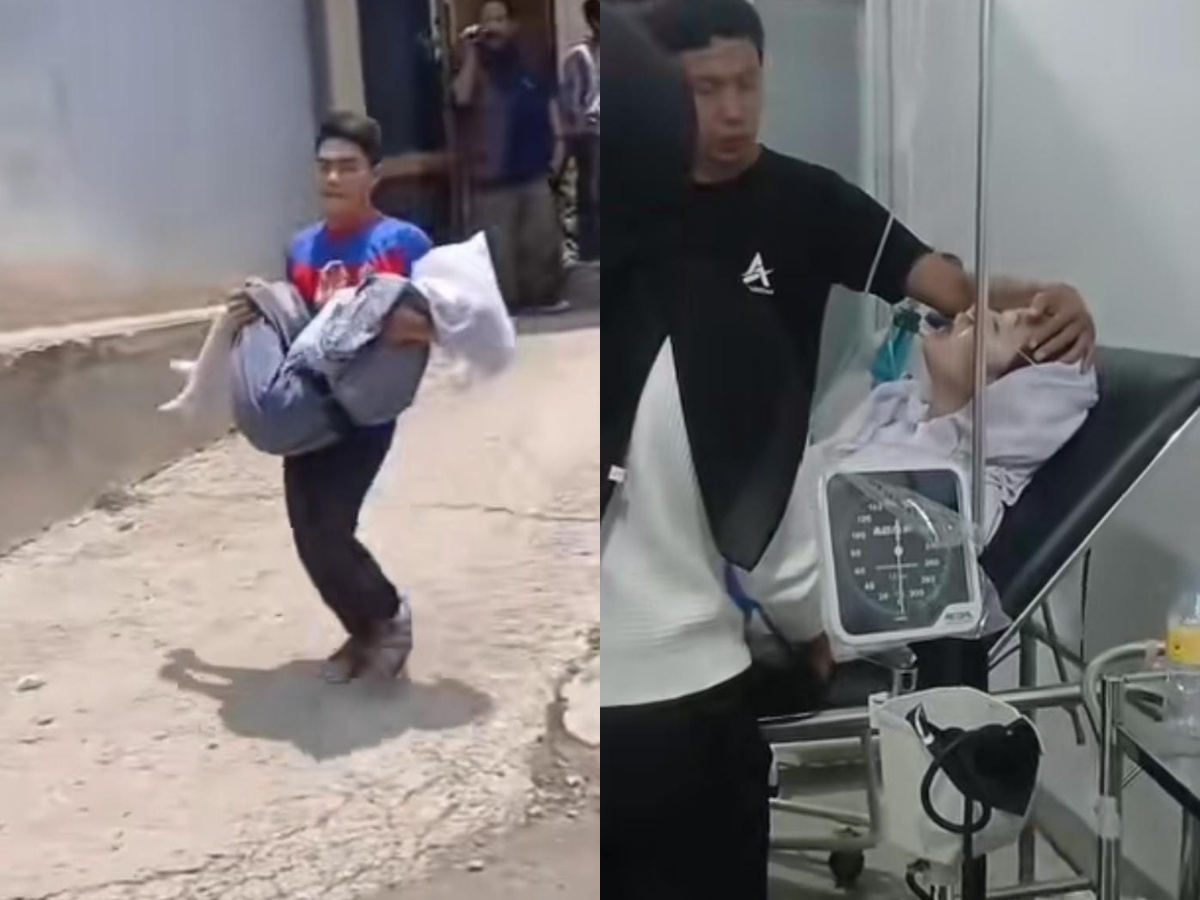 Tangkapan layar video-video di media sosial TikTok beberapa anak keracunan MBG.