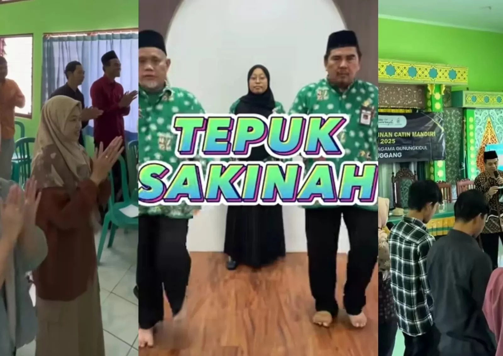 Tangkapan layar video tepuk sakinah viral di media sosial.