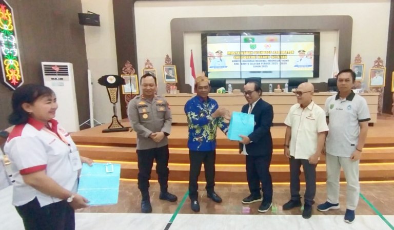 Wakil Bupati Barsel, Khristianto Yudha resmi terpilih memimpin KONI Barsel Masa Bakti 2025&mdash;2029.DENAR/KALTENG POS