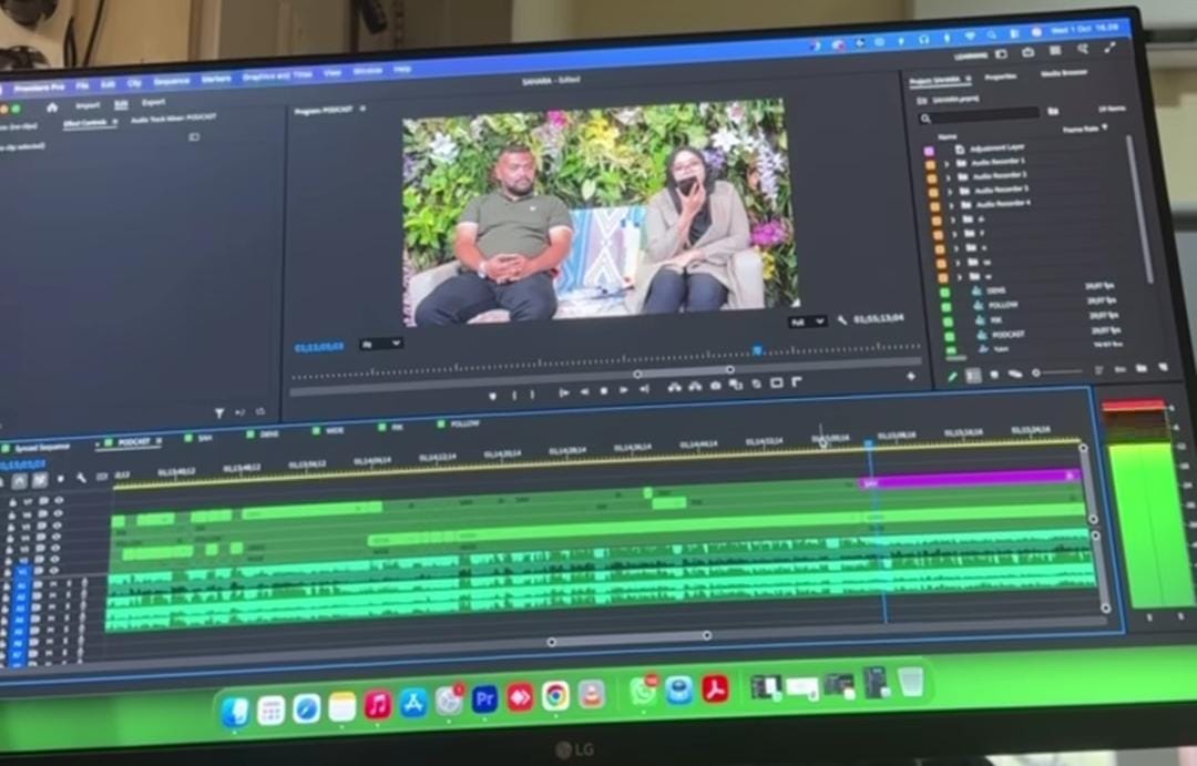 Cuplikan podcast Densu bersama Nurul Sahara dan suami yang dibagikan Densu di Instagram Story.