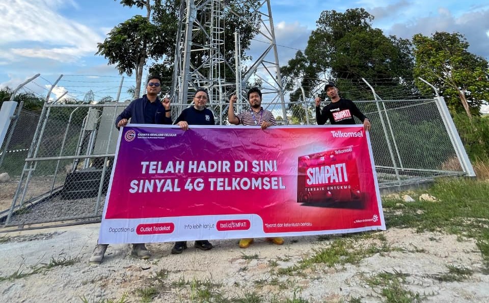 BTS 4G LTE yang selesai dibangun di salah satu desa yang ada di Kabupaten Lamandau