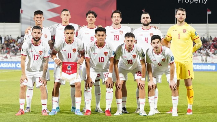 Skuad Timnas Indonesia saat menghadapi Bahrain di round 3 kualifikasi Piala Dunia 2026. (Sumber: Dok PSSI)