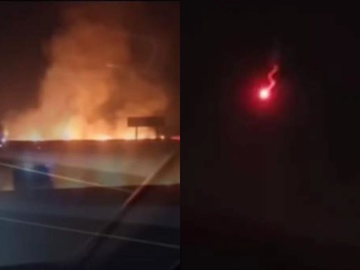 Tangkapan layar video beredar meteor di langit Cirebon, Minggu malam (5/10/2025).