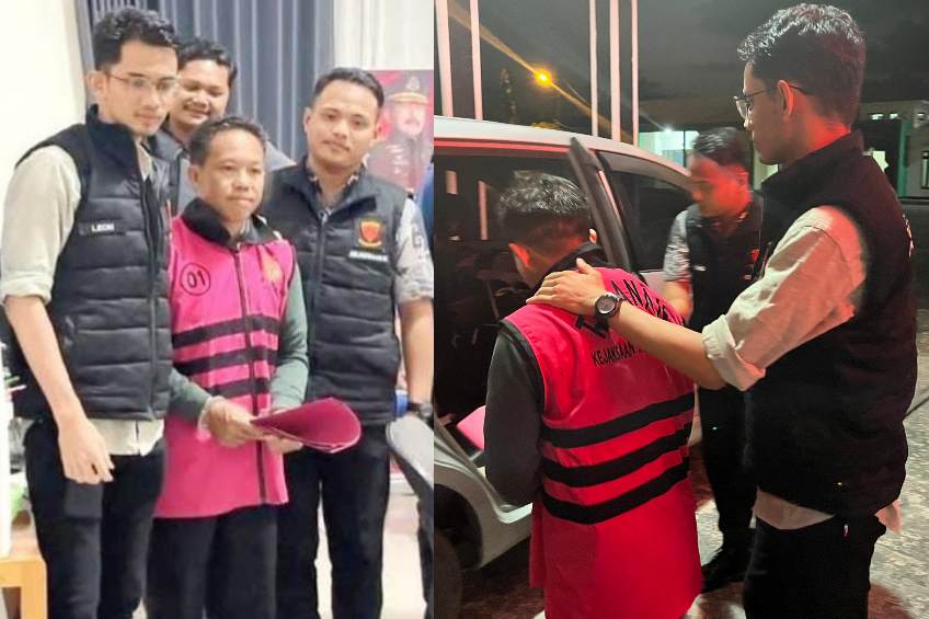 Mantan kades berinisial BI, ketika ditahan oleh Kejaksaan Negeri Katingan. KEJARI