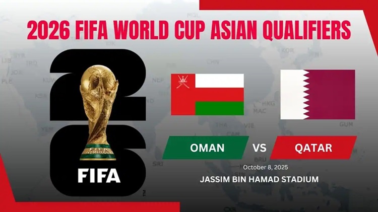 Oman vs Qatar pada matchday 1 Grup A putaran 4 Kualifikasi Piala Dunia 2026 zona Asia di Stadion Jassim bin Hamad, Rabu (8/10/2025).  (Sumber: fifaworldcupnews.com)