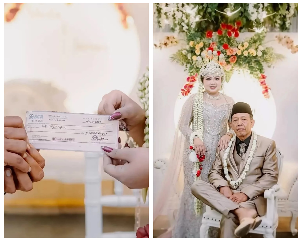 Pernikahan viral oleh pria 74 tahun dengan perempuan 24 tahun di Pacitan dengan mahar Rp3 miliar.