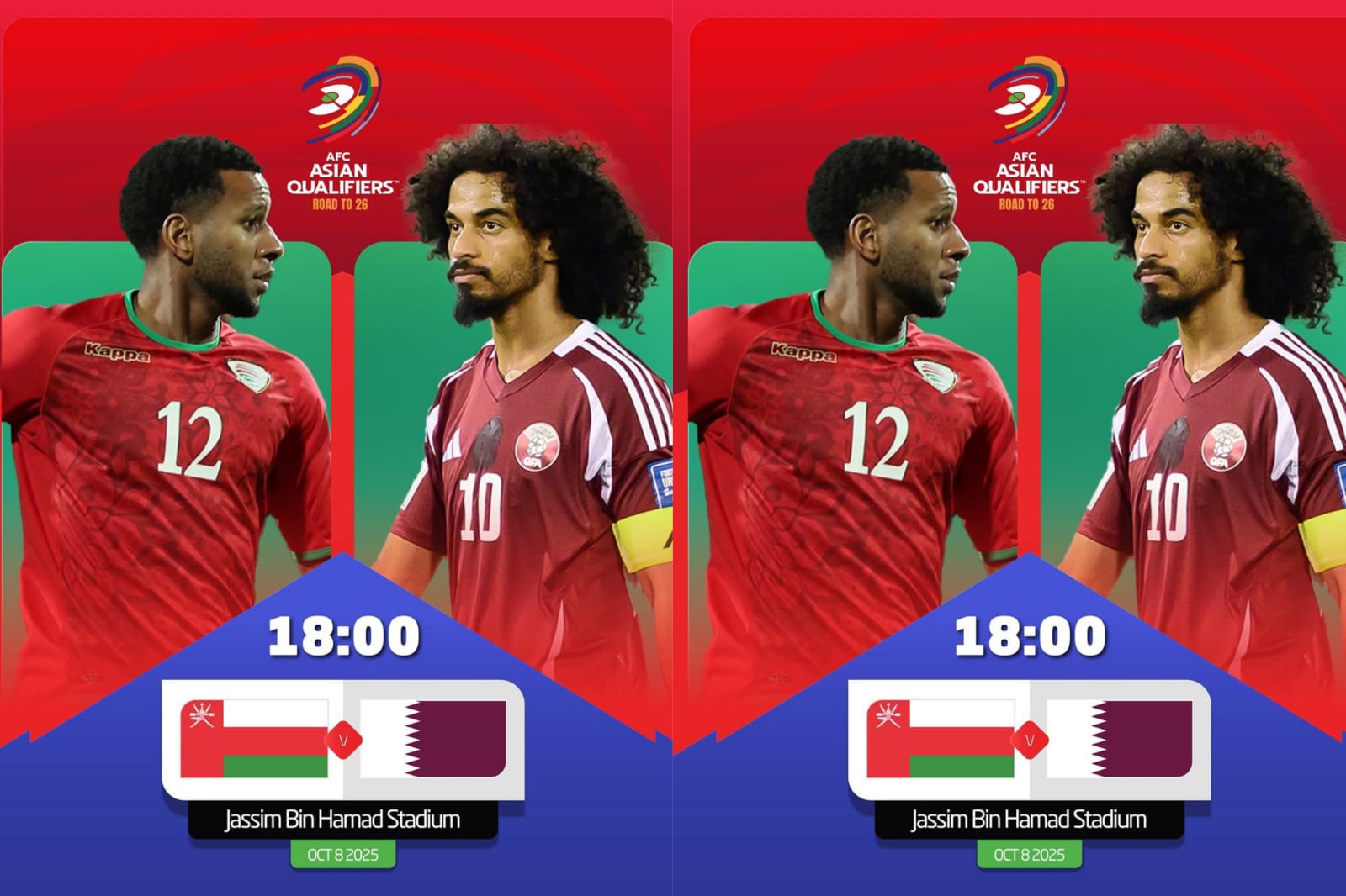 Laga penentuan di Grup A putaran 4 Kualifikasi Piala Dunia 2026 zona Asia antara Irak vs UEA, Rabu 14 Oktober 2025 dini hari WIB. (Sumber: Instagram @afcasiancu