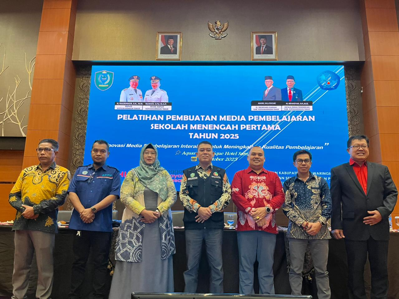 Kadisdik Kotim, Muhammad Irfansyah, saat membuka pelatihan pembelajaran kreatif bagi guru SMP, Sabtu (11/10/2025).
