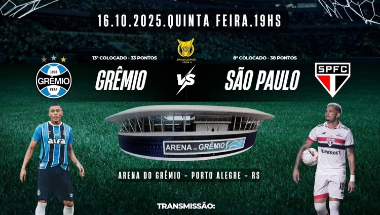 Pekan ke-28 Serie A Brasil menghadirkan duel seru antara Gremio vs Sao Paulo di Arena do Gr&ecirc;mio pada Jumat, 17 Oktober 2025. (Sumber: Instagram @vidadeumgremista)