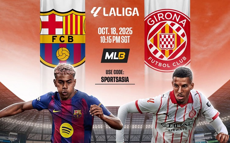 Barcelona akan menjamu Girona pada pekan ke-9 La Liga 2025/2026 di Stadion Olimpic Lluis Companys, Sabtu (18/10/2025). (Sumber: Instagram @melbetsportsasia)