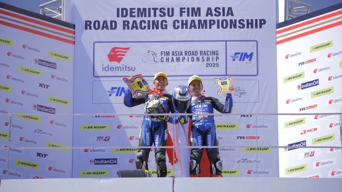 DOUBLE PODIUM: Tim Yamaha Racing Indonesia sukses mendapatkan double podium dan memperbaiki performa pada putaran ini. Kali ini melalui Candra Hermawan dan Muhammad Fadhil Musyavi yang tampil bersinar