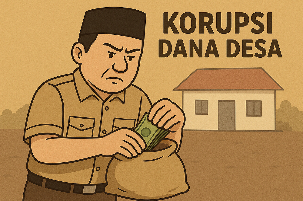 Ilustrasi korupsi dana desa.