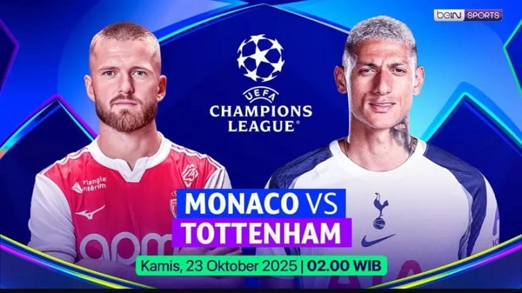 AS Monaco vs Tottenham Hotspur pada matchday 3 UCL 2025/2026 di Stade Louis II, Kamis (23/10/2025). (Sumber: Instagram @spursnews.id)