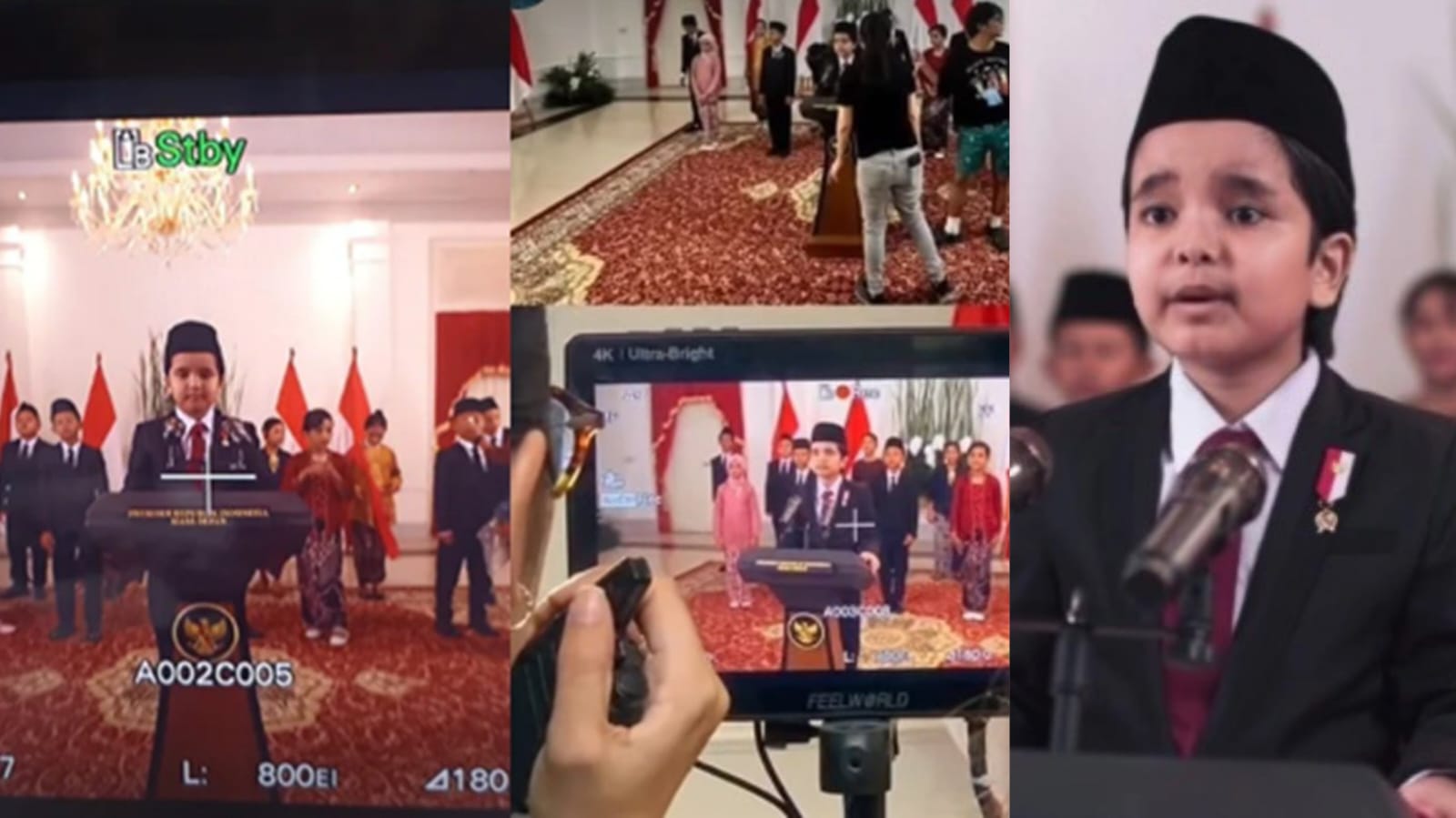 Proses syuting video memperingati satu tahun pemerintahan Prabowo-Gibran.