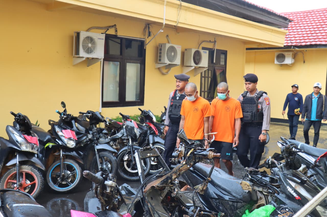 Kedua pelaku pencurian motor yang ditangkap.HUMAS
