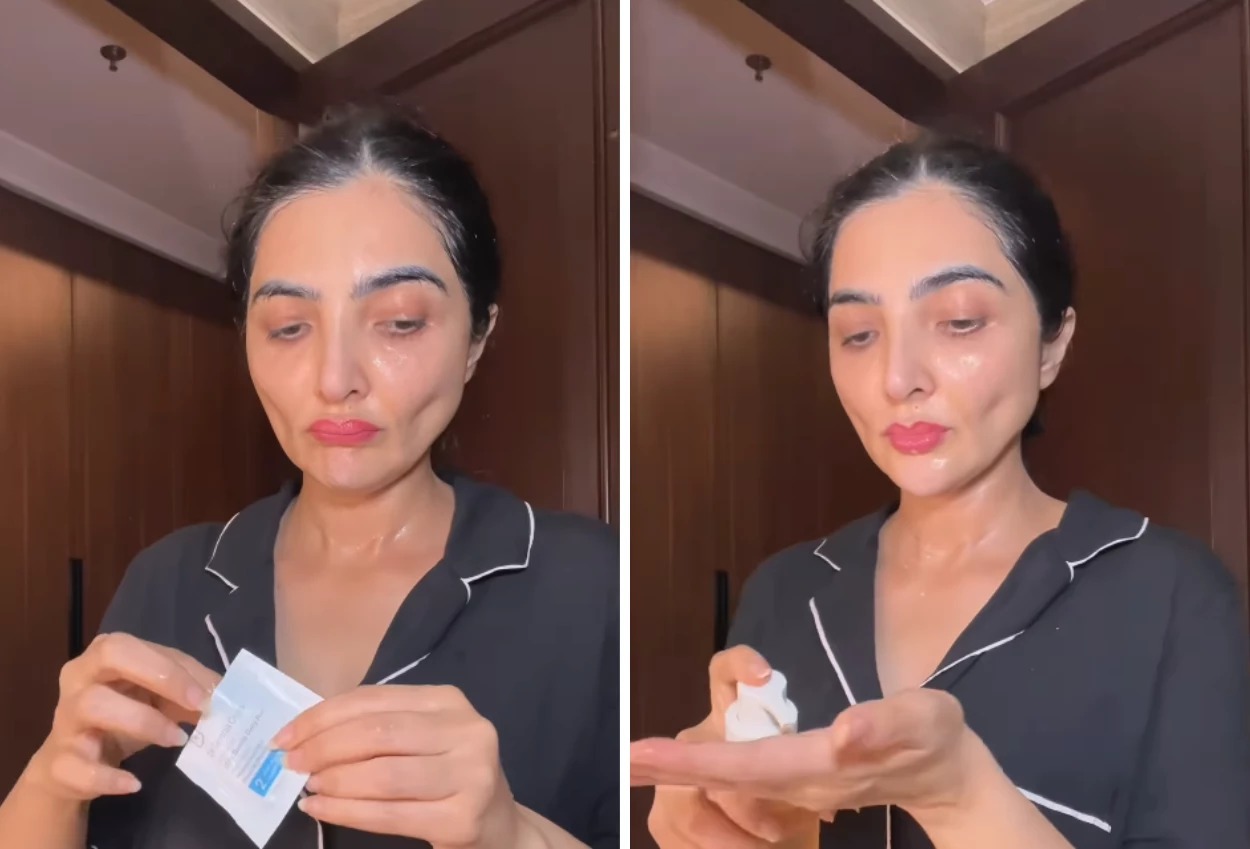 Tangkapan layar Ashanty saat melakukan night routine. (TikTok Ashanty)