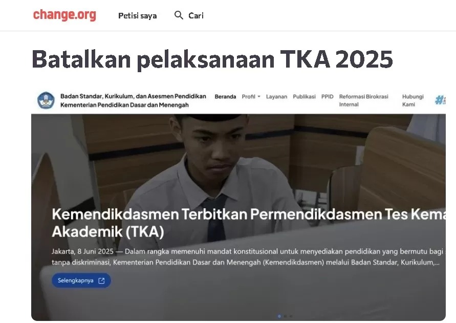 Petisi Batalkan TKA 2025 karya Siswa Agit viral, raih 134 ribu tanda tangan dan guncang dunia pendidikan Indonesia