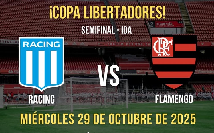 Racing Club dan Flamengo akan saling bentrok di Stadion Presiden Juan Domingo Peron demi perburuan tiket ke final Copa Libertadores 2025, Kamis (30/10/2025). (Sumber: Instagram @laquerendona1270am)