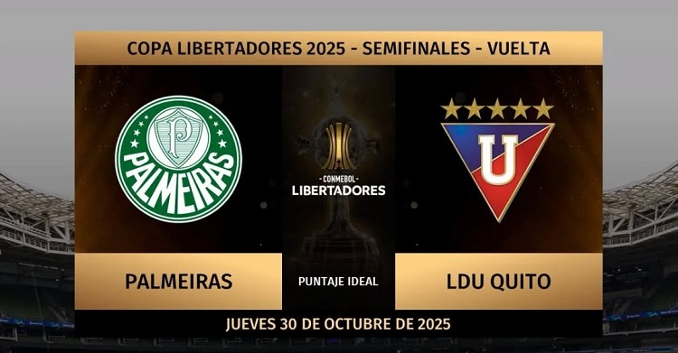 Palmeiras akan menjamu LDU Quito di Allianz Parque pada leg ke-2 semifinal Copa Libertadores 2025, Jumat (31/10/2025). (Sumber: Instagram @puntaje_ideal)