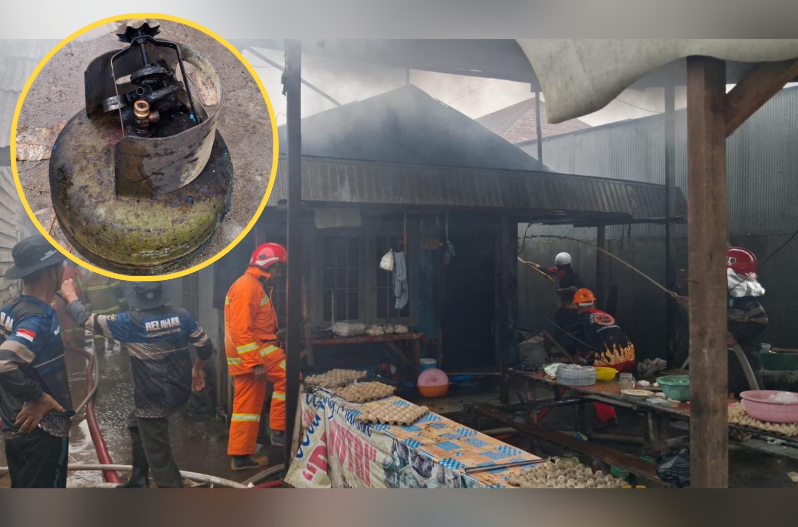Kebakaran rumah terjadi di Jalan Haji Imran. BAHRI/KALTENG POS