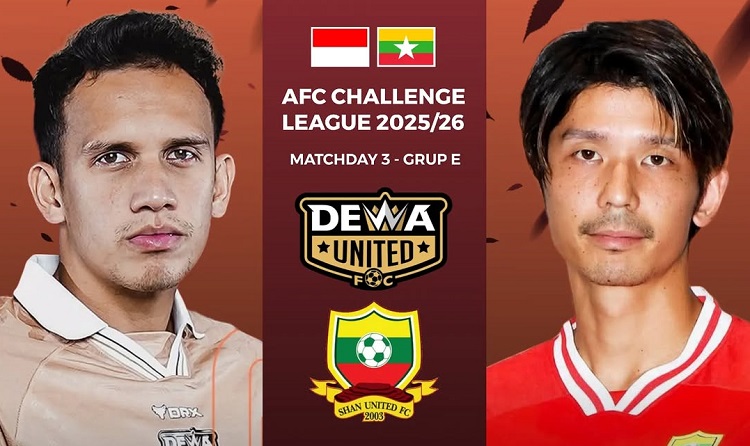 Dewa United menjamu Shan United di Stadion Kelapa Dua Sports Center, Tangerang pada matchday 3 Grup E AFC Challenge League 2025, Sabtu malam (1/11/2025). (Sumber: Instagram @garudafansbook_)