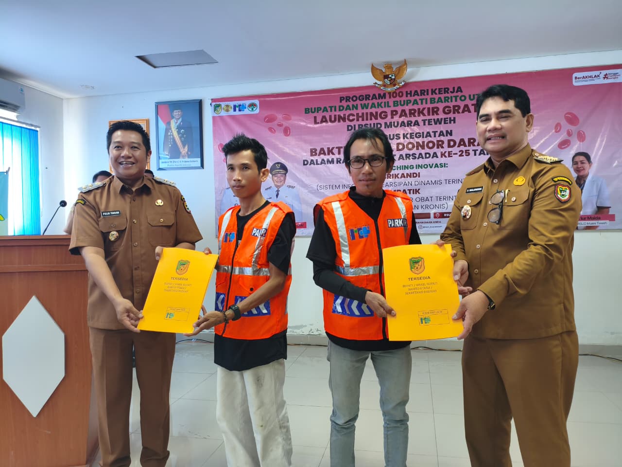 Peluncuran program parkir gratis RSUD Muara Teweh.RENO SAPUTRA/KALTENG POS