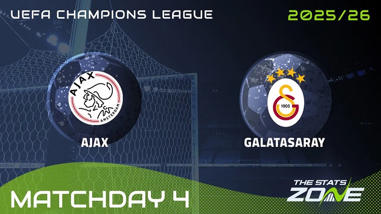 Ajax Amsterdam akan menjamu Galatasaray di Johan Cruyff Arena dalam lanjutan kompetisi Champions League 2025/2026, Kamis (6/11/2025) dini hari WIB. (Sumber: thestatszone.com)