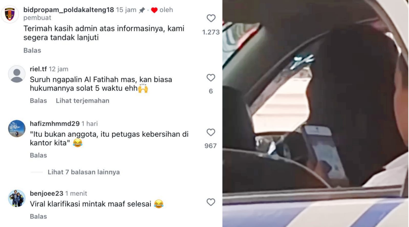 Aksi terduga polisi main judol. SCREENSHOOT
