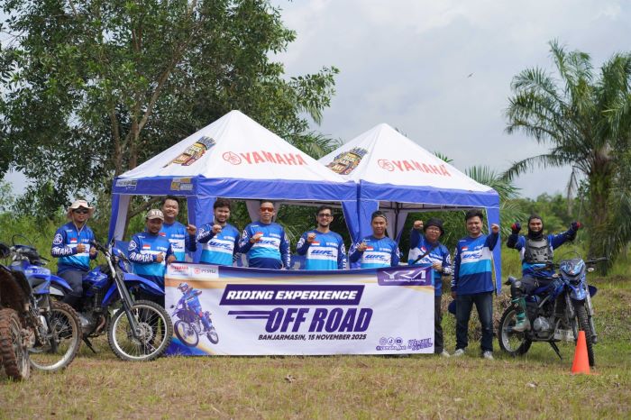 MENANTANG: PT STSJ Yamaha kembali menggelar even Yamaha Ridding Academy (YRA) Off Road BLU CLU Yamaha, di lapangan Kota Citra Graha Landasan Ulin, Sabtu (15/11/2025).