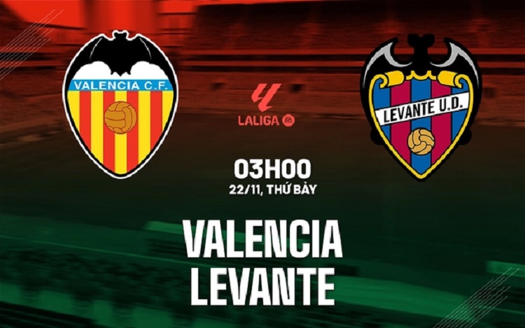Valencia bersiap menjamu Levante di Stadion Mestalla pada pekan 13 La Liga 2025/2026, Sabtu (22/11/2025) dini hari WIB. (Sumber: bongda24h.vn)