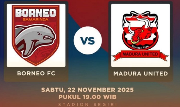 Borneo FC bersiap menjamu Madura United di Stadion Segiri, Samarinda dalam laga lanjutan BRI Super League 2025/2026, Sabtu (22/11/2025). (Sumber: Instagram @kabarklik_kaltim)