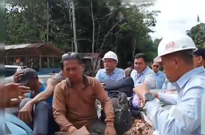 Tangkapan layar video ketegangan PT MUTU dengan warga yang bersengketa.