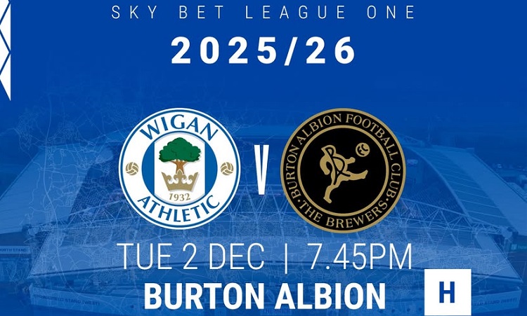 Wigan Athletic bersiap menjamu Burton Albion di The Brick Community Stadium dalam laga lanjutan League One 2025/2026, Rabu (03/12/2025) dini hari WIB. (Sumber: Instagram @laticsofficial)