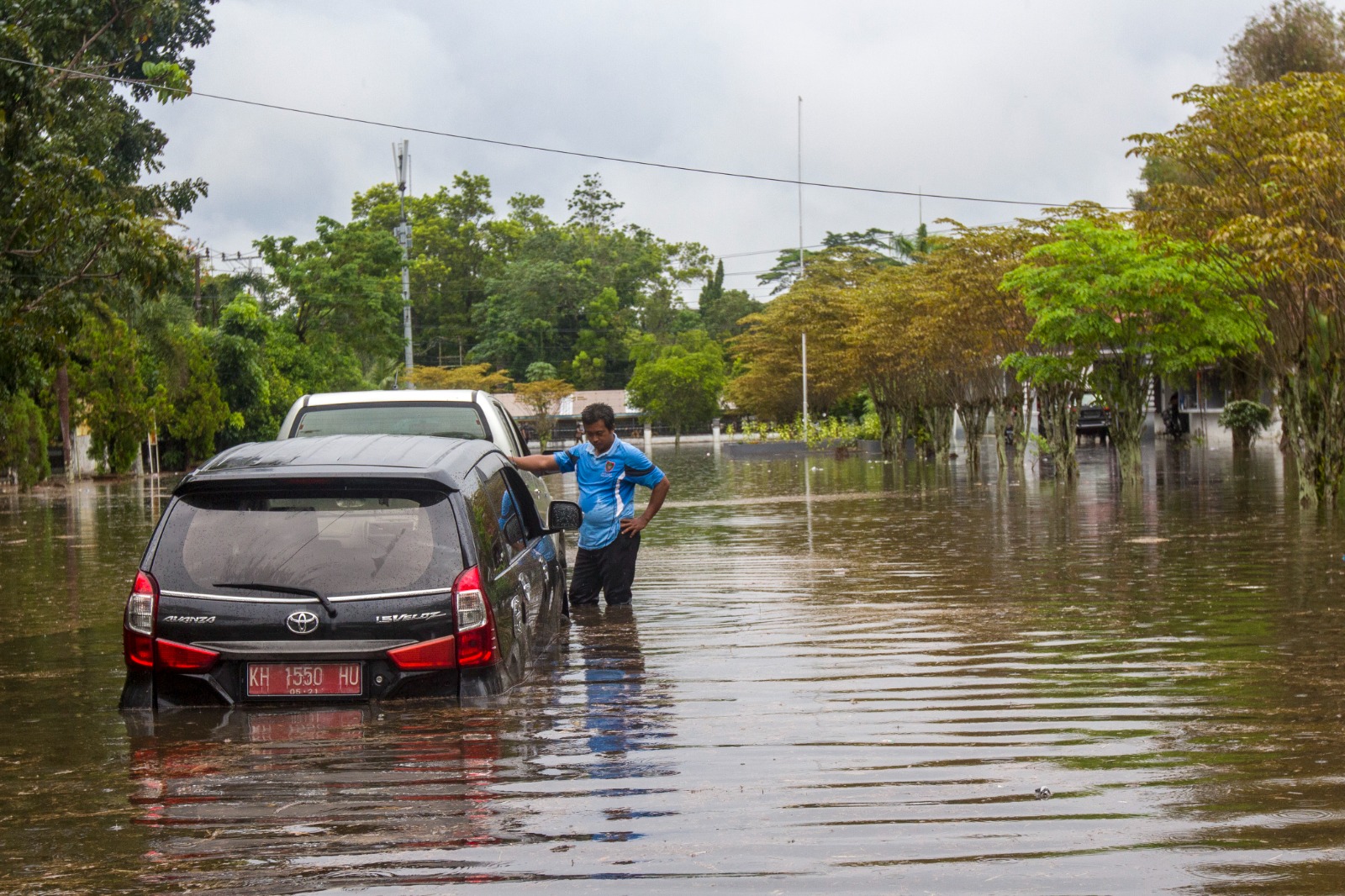 Banjir di tengah kota Palangka Raya.DOK AGUS PRAMONO/KALTENG POS