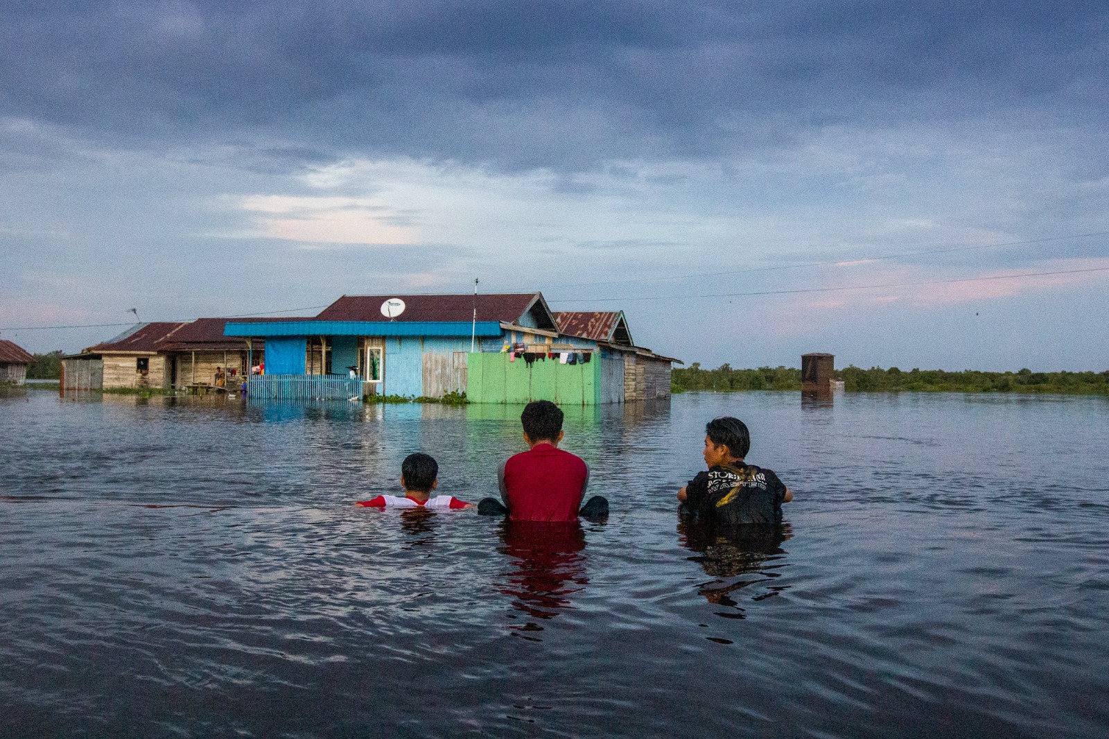 Banjir di permukiman.DOK AGUS PRAMONO/KALTENG POS