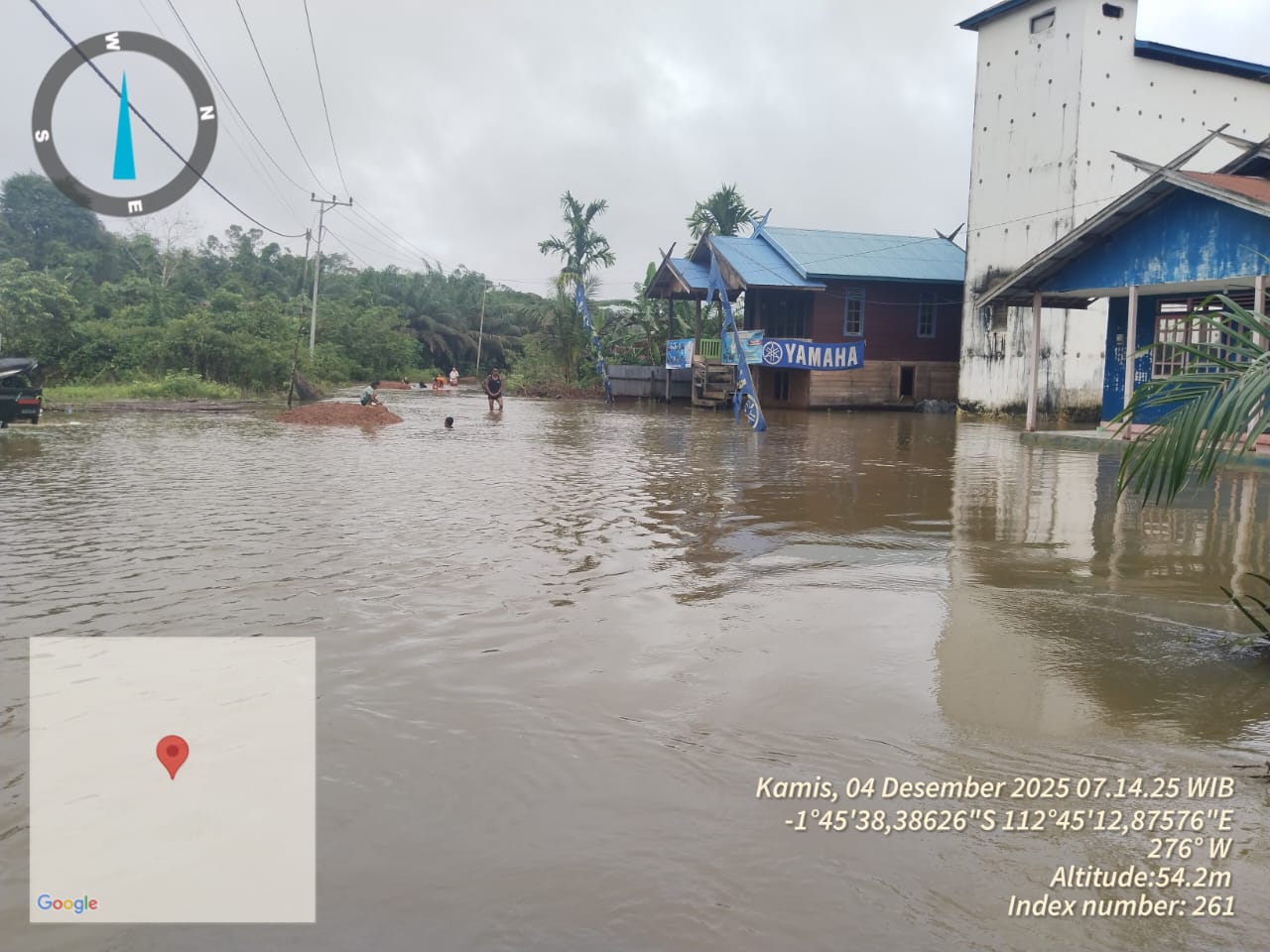 Kondisi banjir Tumbang Mujam.BPBD