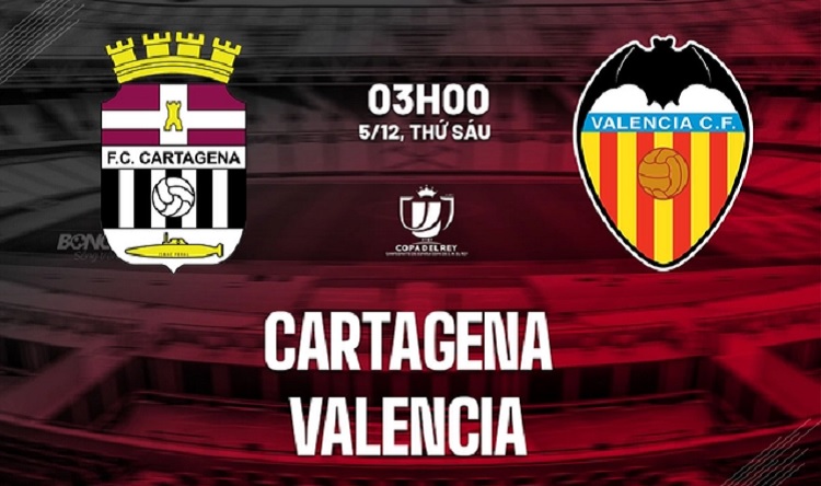 Valencia akan bertandang ke markas Cartagena di Estadio Municipal Cartagonova dalam laga lanjutan Copa del Rey 2025/2026, Jumat (5/12/2025) dini hari WIB. (Sumber: bongda24h.vn)