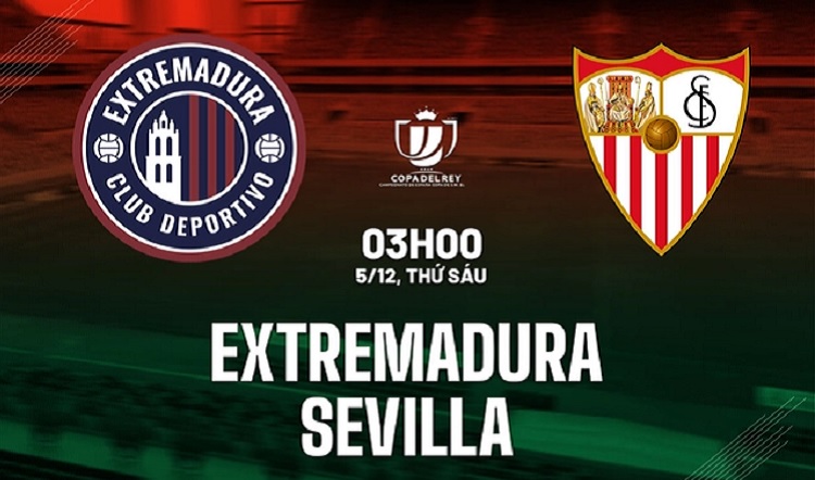 Extremadura bersiap menjamu Sevilla di Estadio Francisco de la Hera dalam laga lanjutan Copa del Rey 2025/2026, Jumat (5/12/2025) dini hari WIB. (Sumber: bongda24h.vn)
