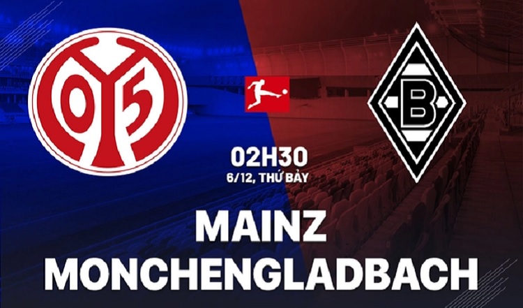 FSV Mainz 05 bersiap menjamu Borussia Monchengladbach di Stadion Mewa Arena dalam laga lanjutan Bundesliga 2025/2026, Sabtu (6/12/2025) dini hari WIB. (Sumber: bongda24h.vn)