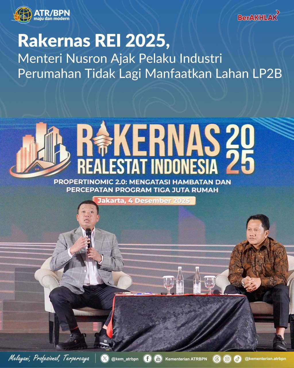 Menteri Nusron saat menghadiri kegiatan agenda Ketahanan Pangan Nasional. ATR/BPN