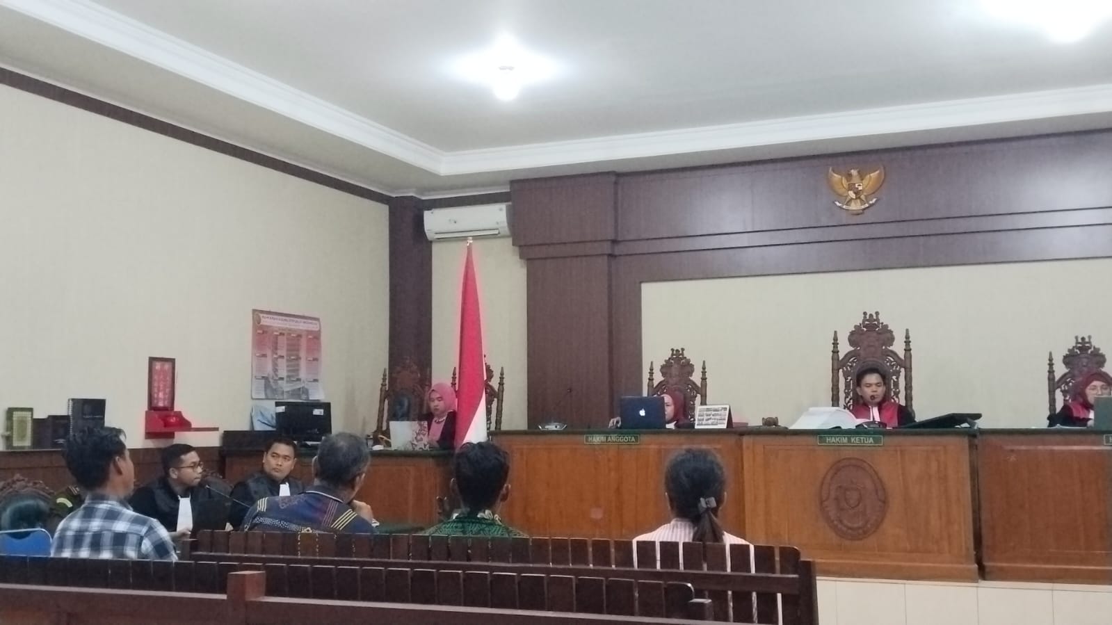 Suasana sidang dugaan korupsi ADD/DD Tumbang Bahanei.AGUS JAYA/KALTENG POS