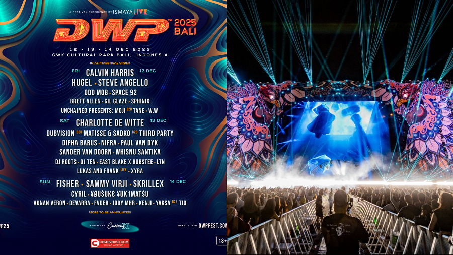 Djakarta Warehouse Project (DWP) 2025 kembali ke rumahnya di GWK Cultural Park, Bali, pada 12&ndash;14 Desember 2025. IST
