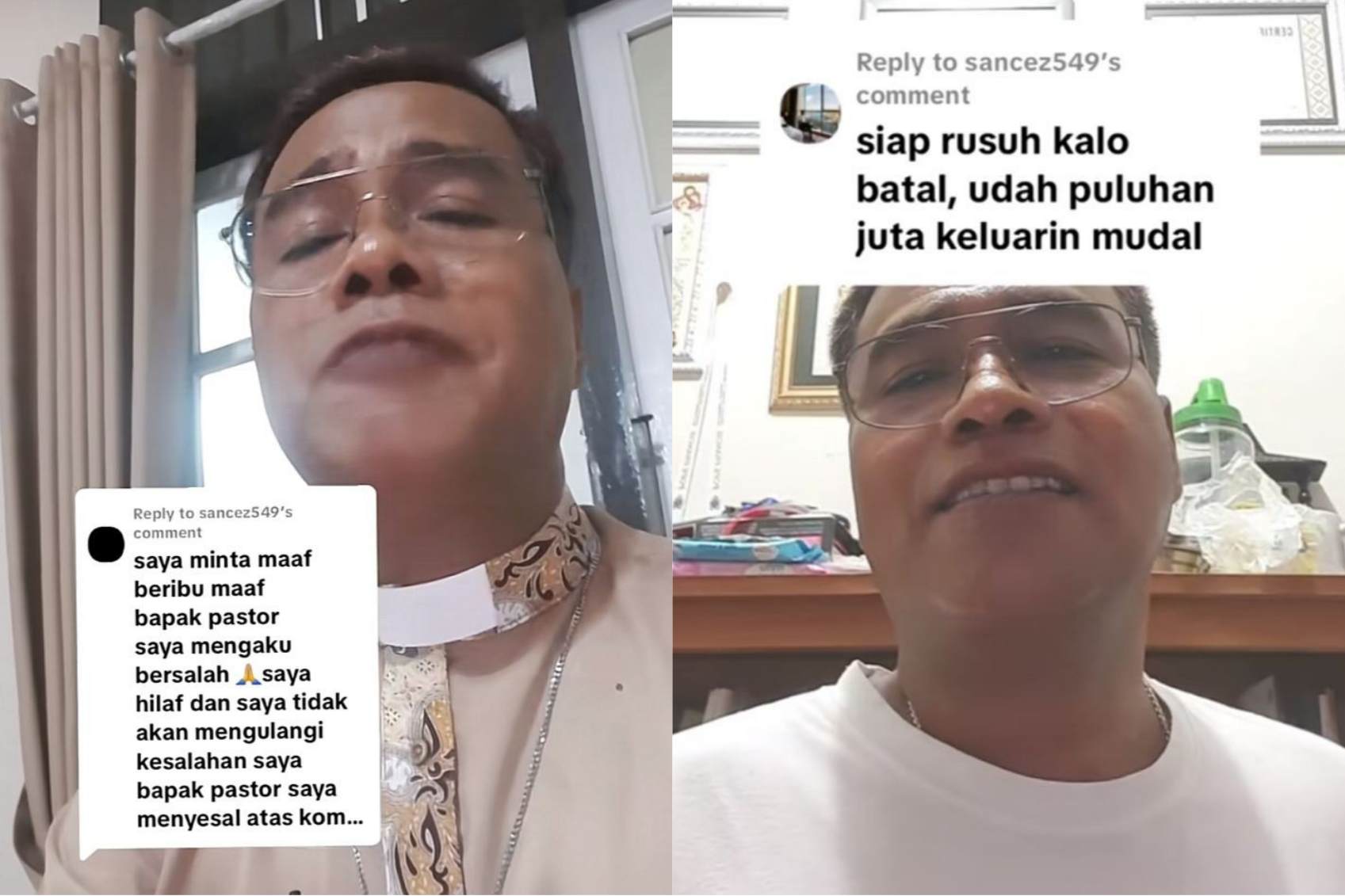 Unggahan Tiktok Pastor Don Bosco Kotim. SCREENSHOOT