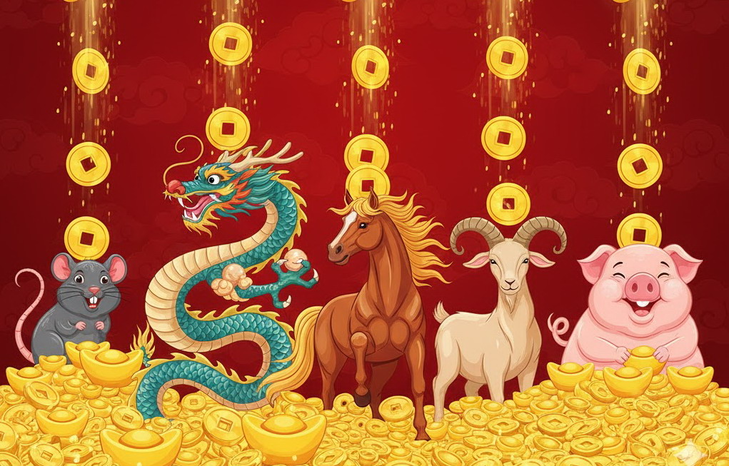 Ilustrasi Shio yang Diprediksi Panen Keberuntungan Besar Sepanjang Tahun 2026.