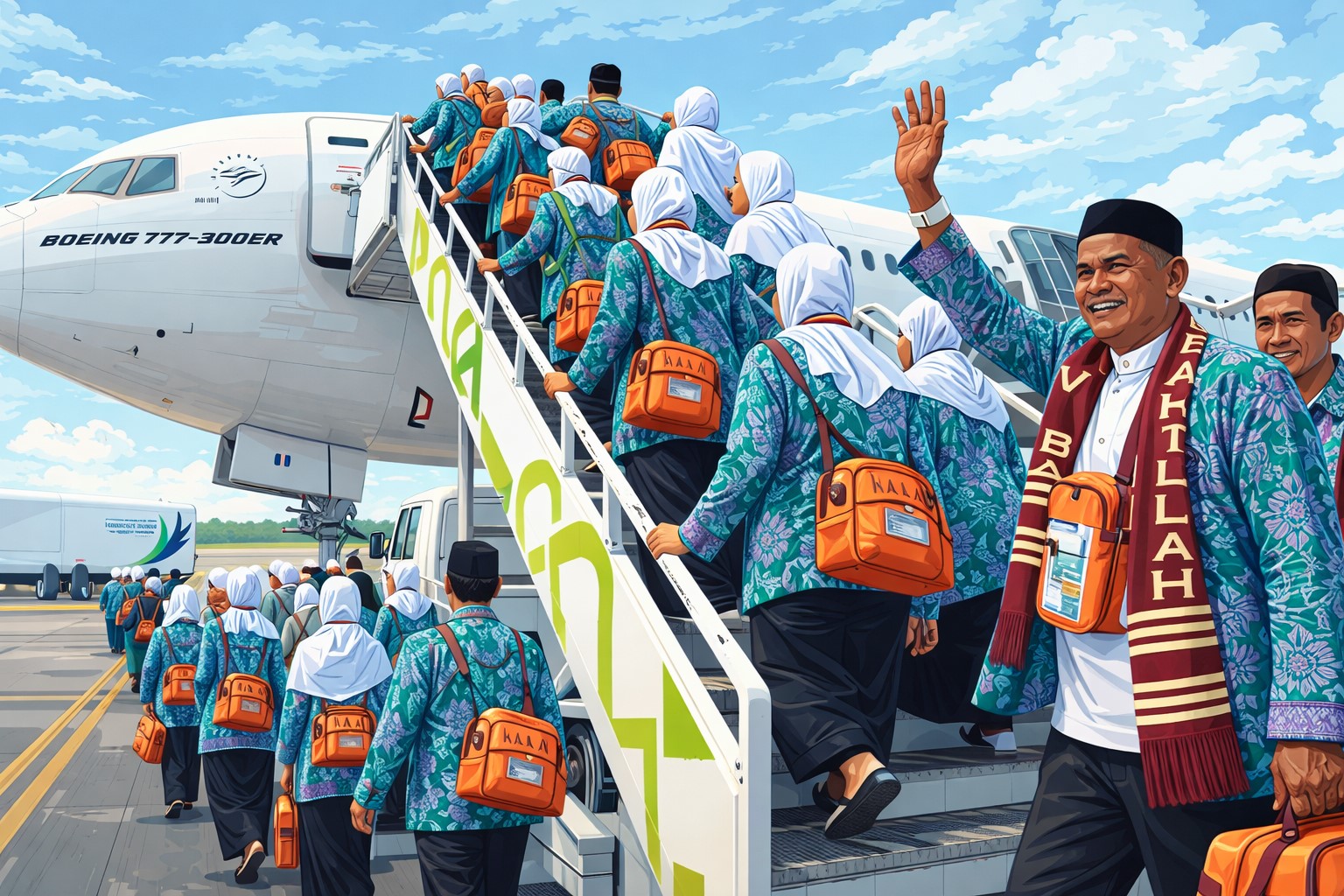 Ilustrasi jemaah haji.AI