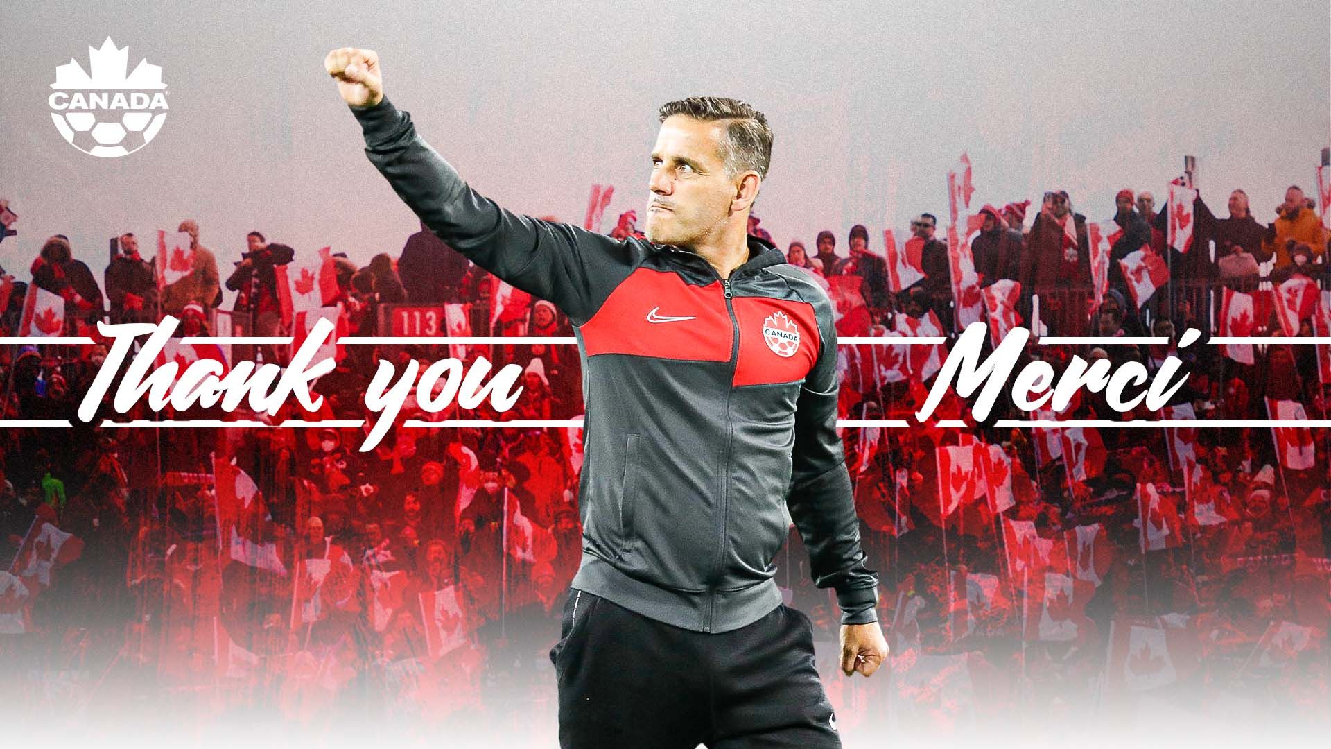 Poster perpisahan John Herdman di web resmi Canada Soccer.