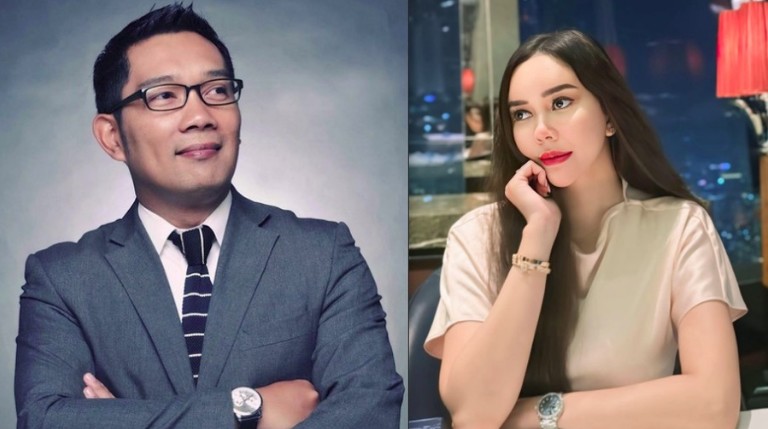 Interaksi masa lalu diungkit, Ridwan Kamil dan Aura Kasih. INSTAGRAM