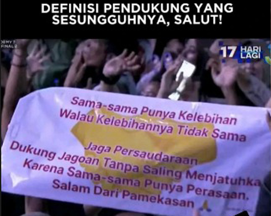 Pesan dari pendukung Valen