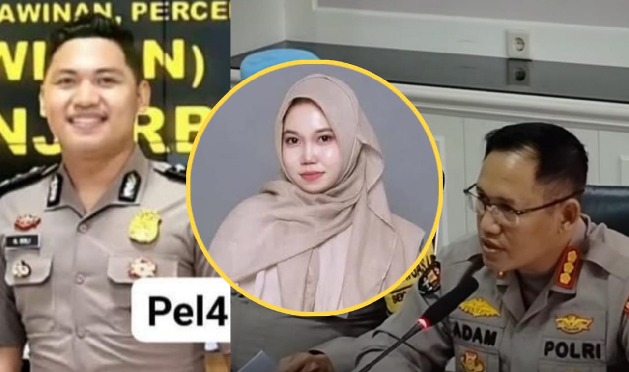 Kabidhumas Polda Kalimantan Selatan Kombes Pol Adam Erwindi (kanan), Zahra dan M Selli.